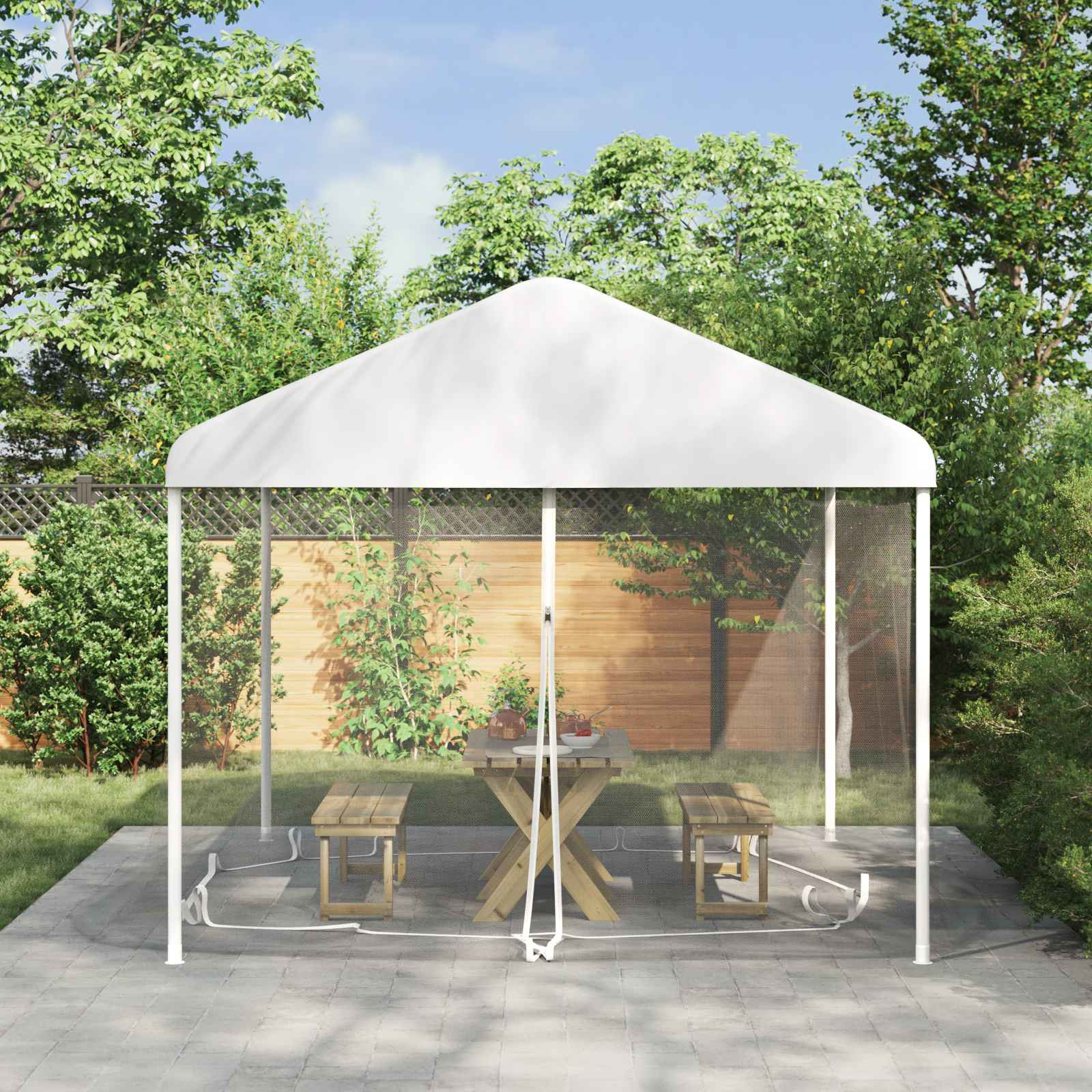 vidaXL Moskito-Netz für Pavillon 220 Mesh Weiß 3,6 x 3,6 x 2 cm