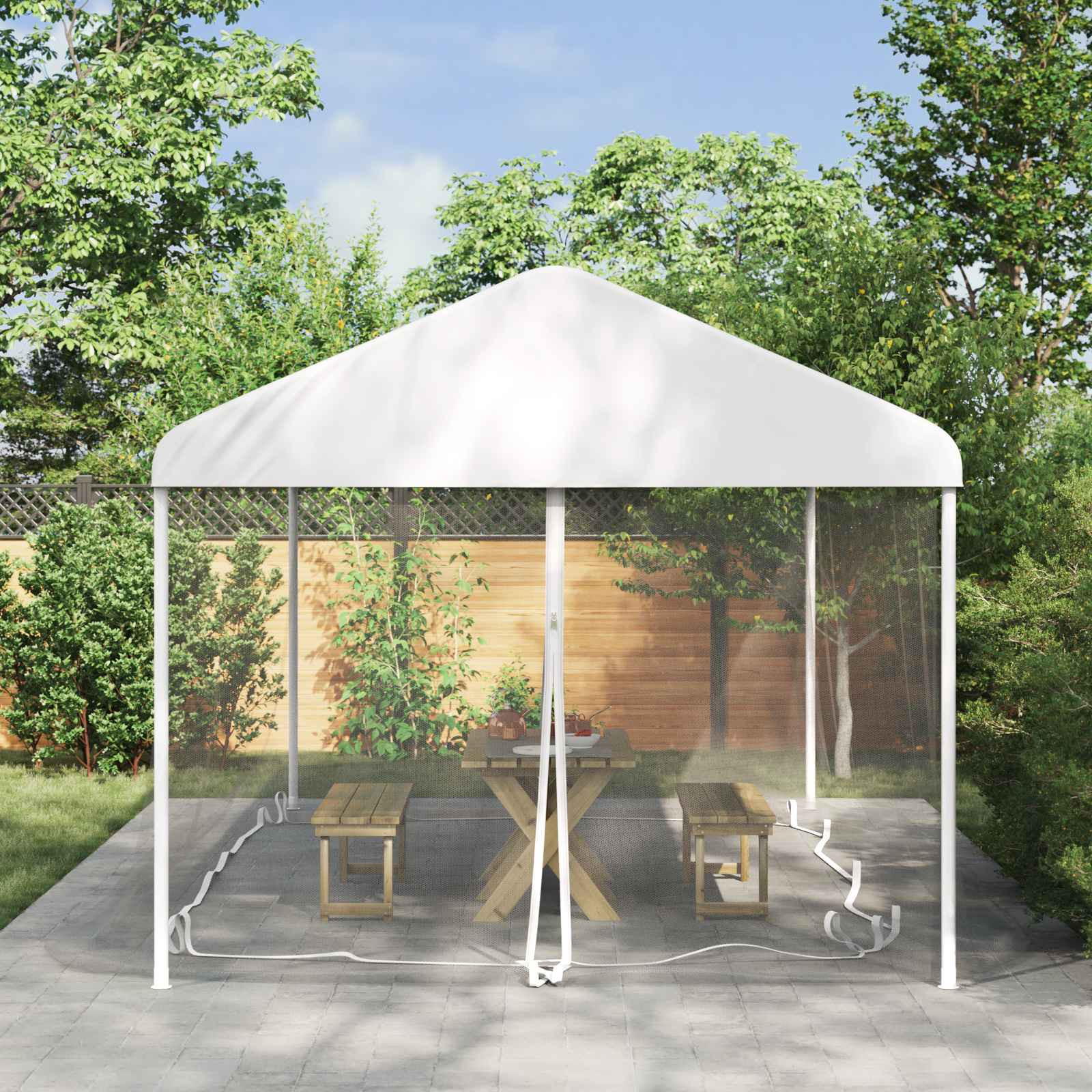 vidaXL Moskito-Netz für Pavillon 220 Mesh Weiß 6 x 3 x 2 m Polyester