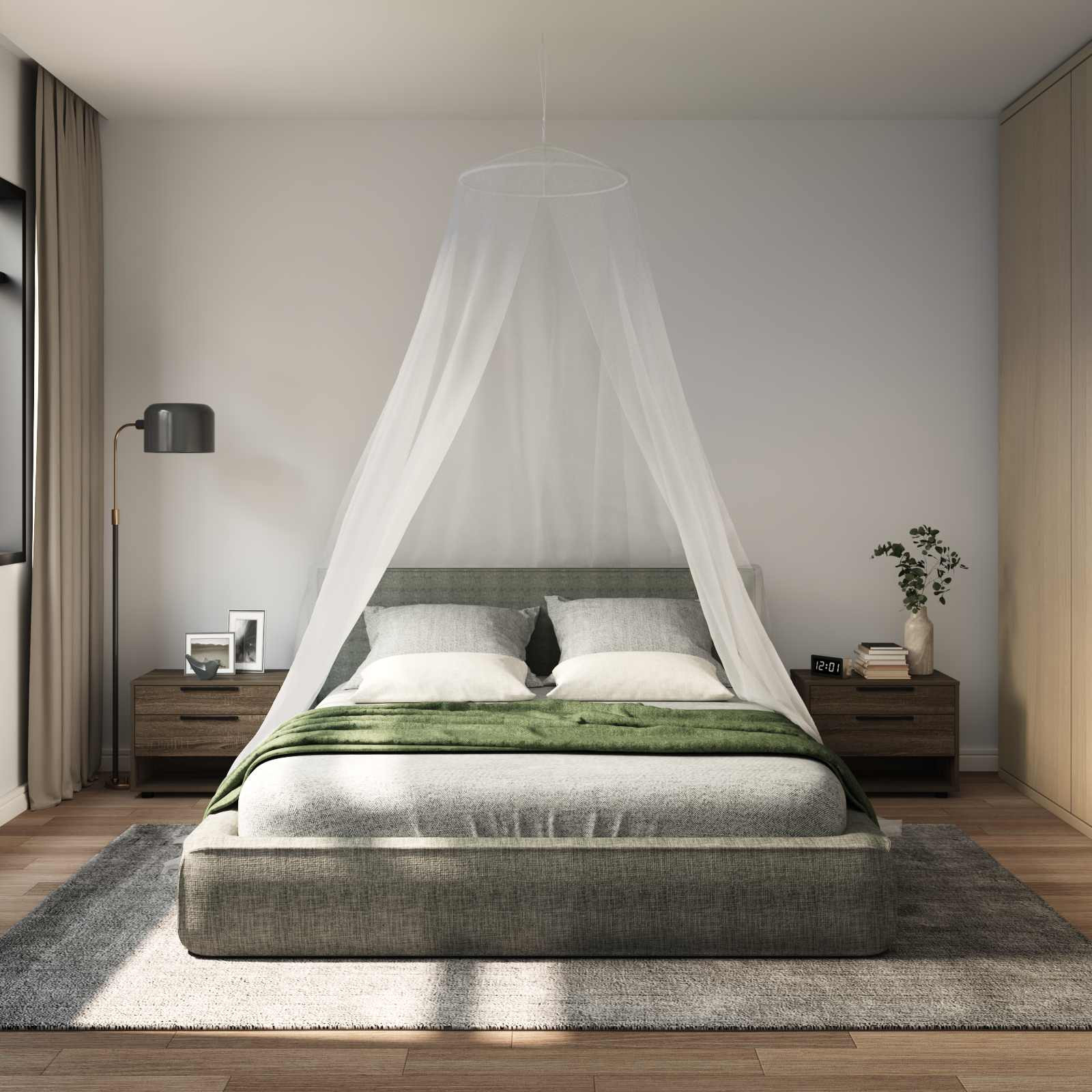 vidaXL Moskito-Netz für das Bett 3 Stk. 156 Mesh Weiß ⌀56 x 220 cm