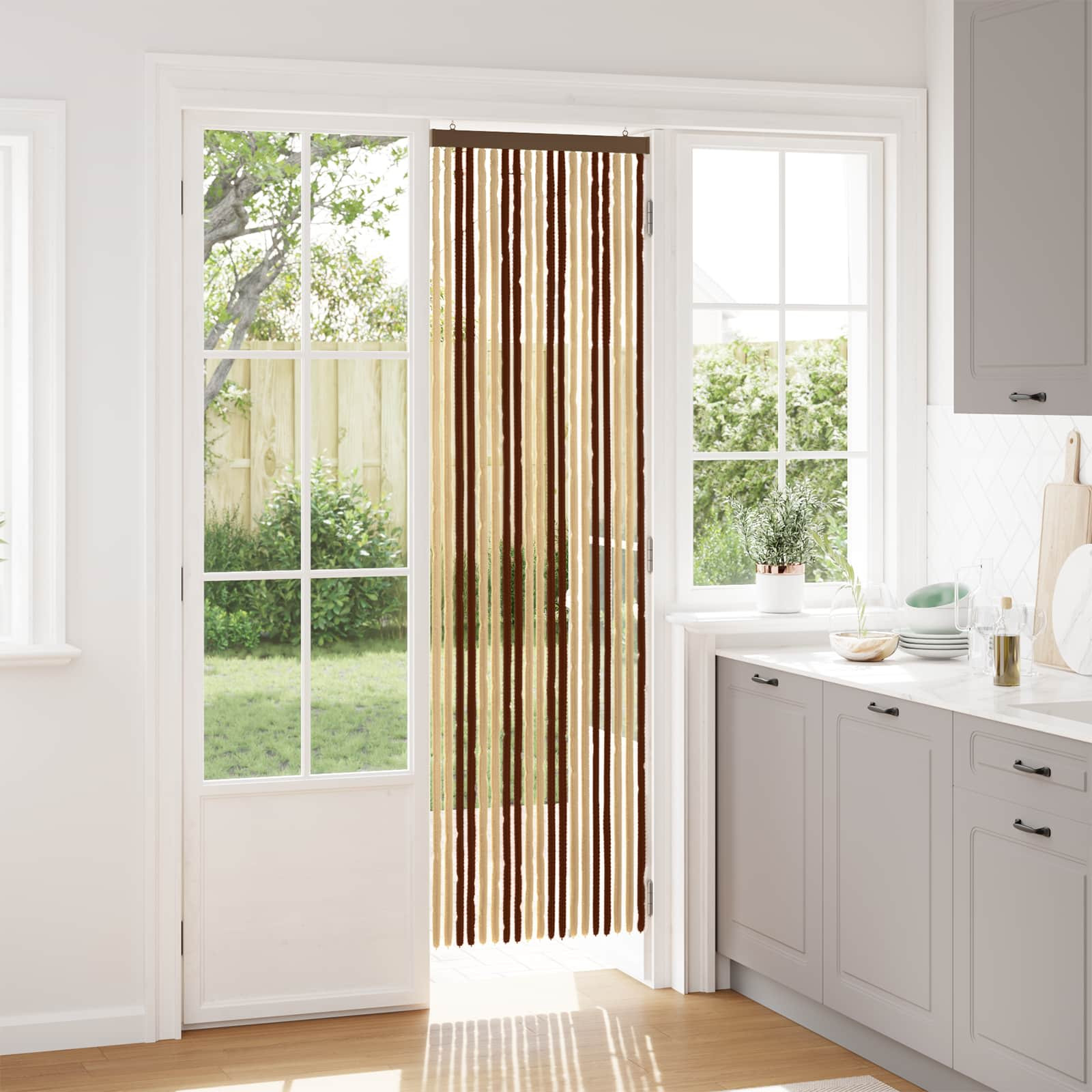 vidaXL Insektenschutzvorhang Chenille Braun und Beige 56 x 200 cm