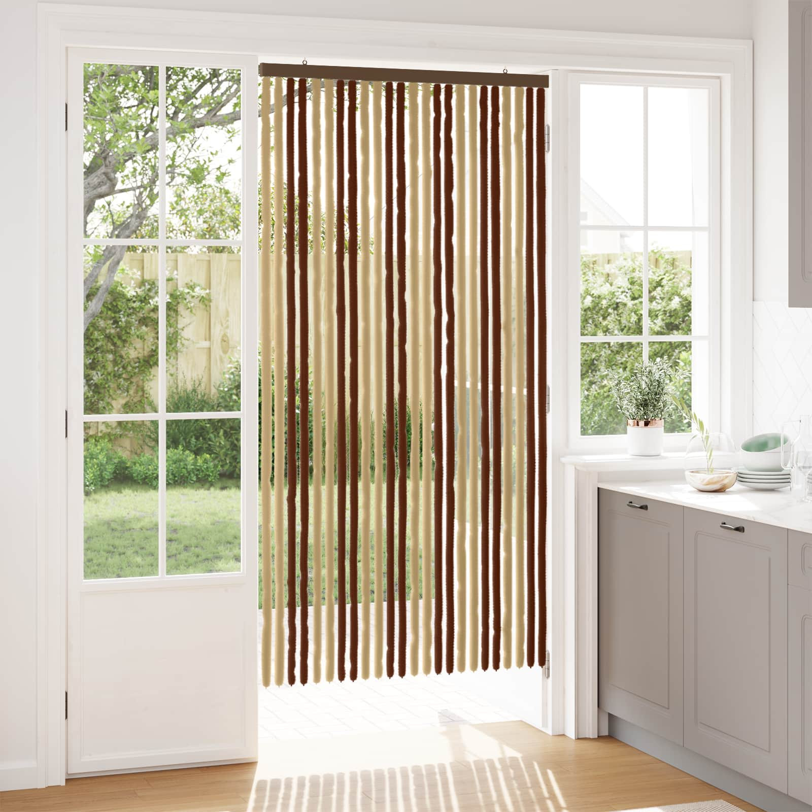 vidaXL Insektenschutzvorhang Chenille Braun und Beige 100 x 200 cm