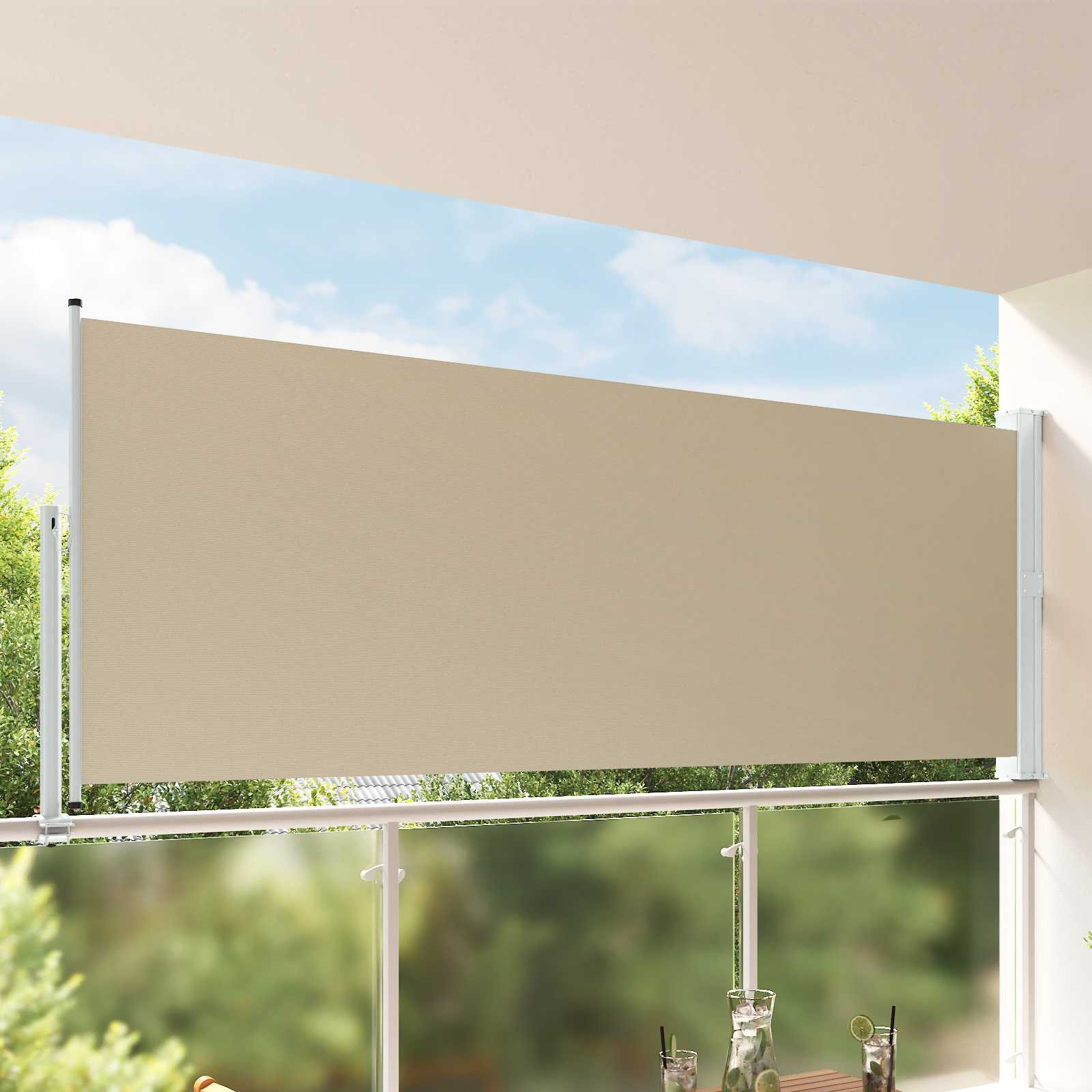 vidaXL Seitenmarkise 160 x 300 cm 100% Polyester Eisen Stahl
