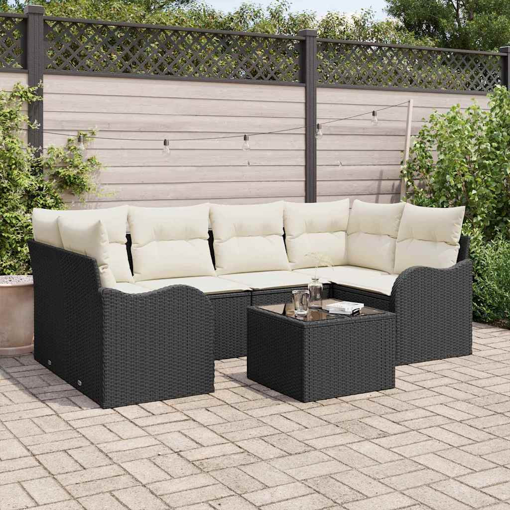 vidaXL Gartensofa-set Schwarz 55 x 55 x 37 cm Poly-Rattan
