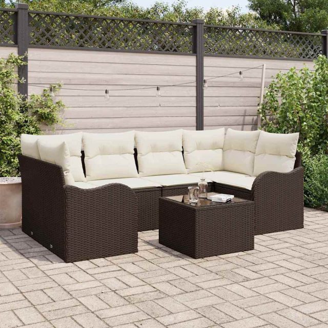 vidaXL Gartensofa-set Braun 55 x 55 x 37 cm Poly-Rattan