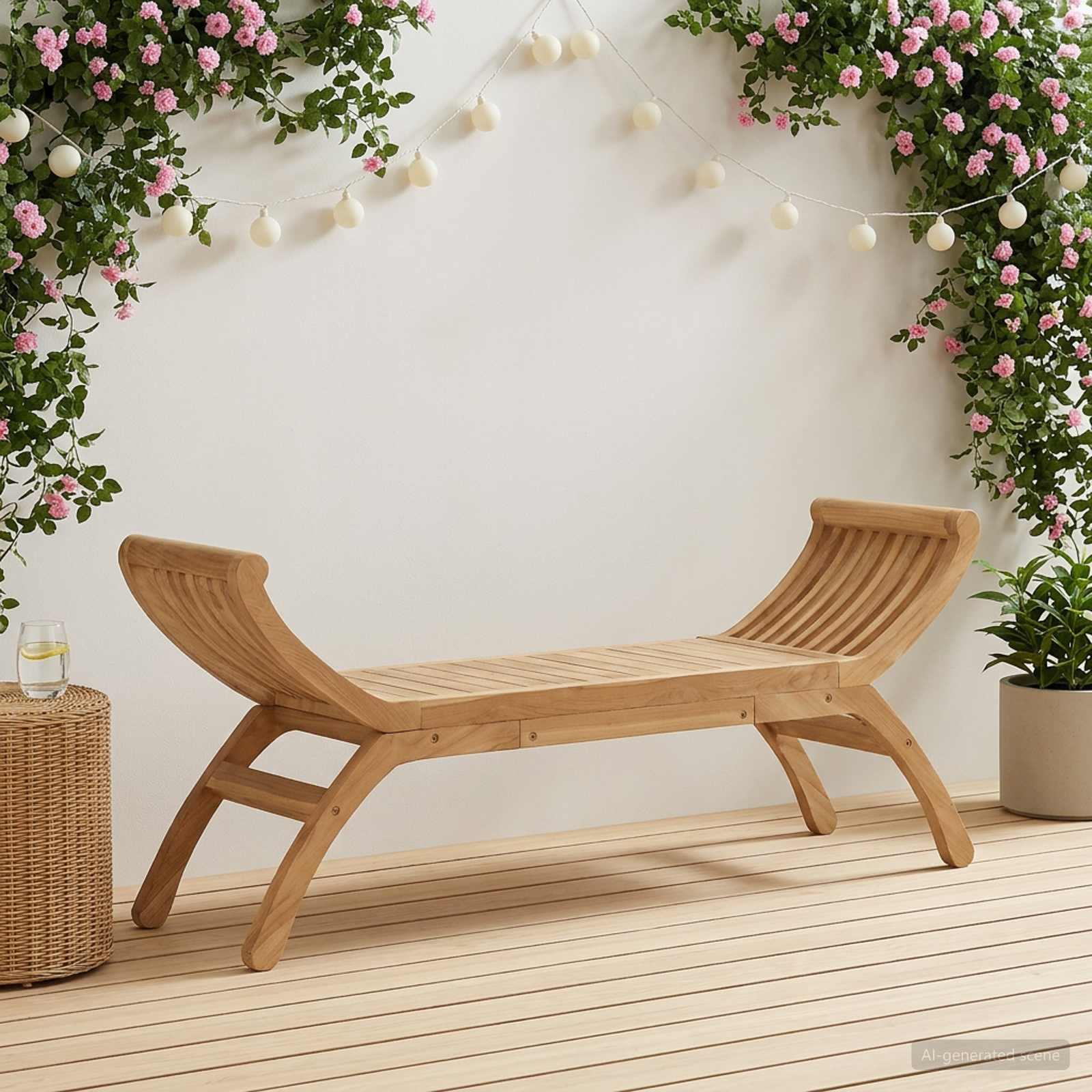 vidaXL Gartenbank 2 -Seater 126 cm Massivholz Teak Natur