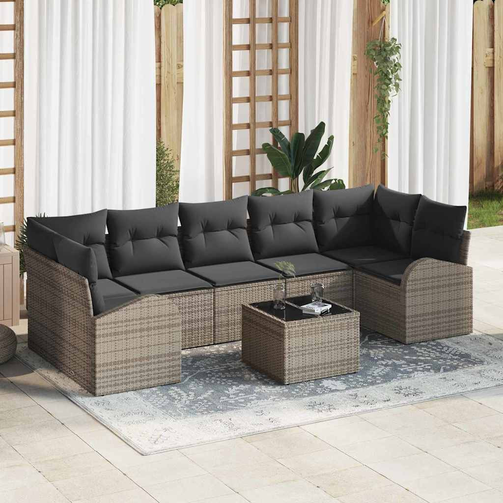 vidaXL Gartensofa-set Grau 55 x 55 x 37 cm Poly-Rattan