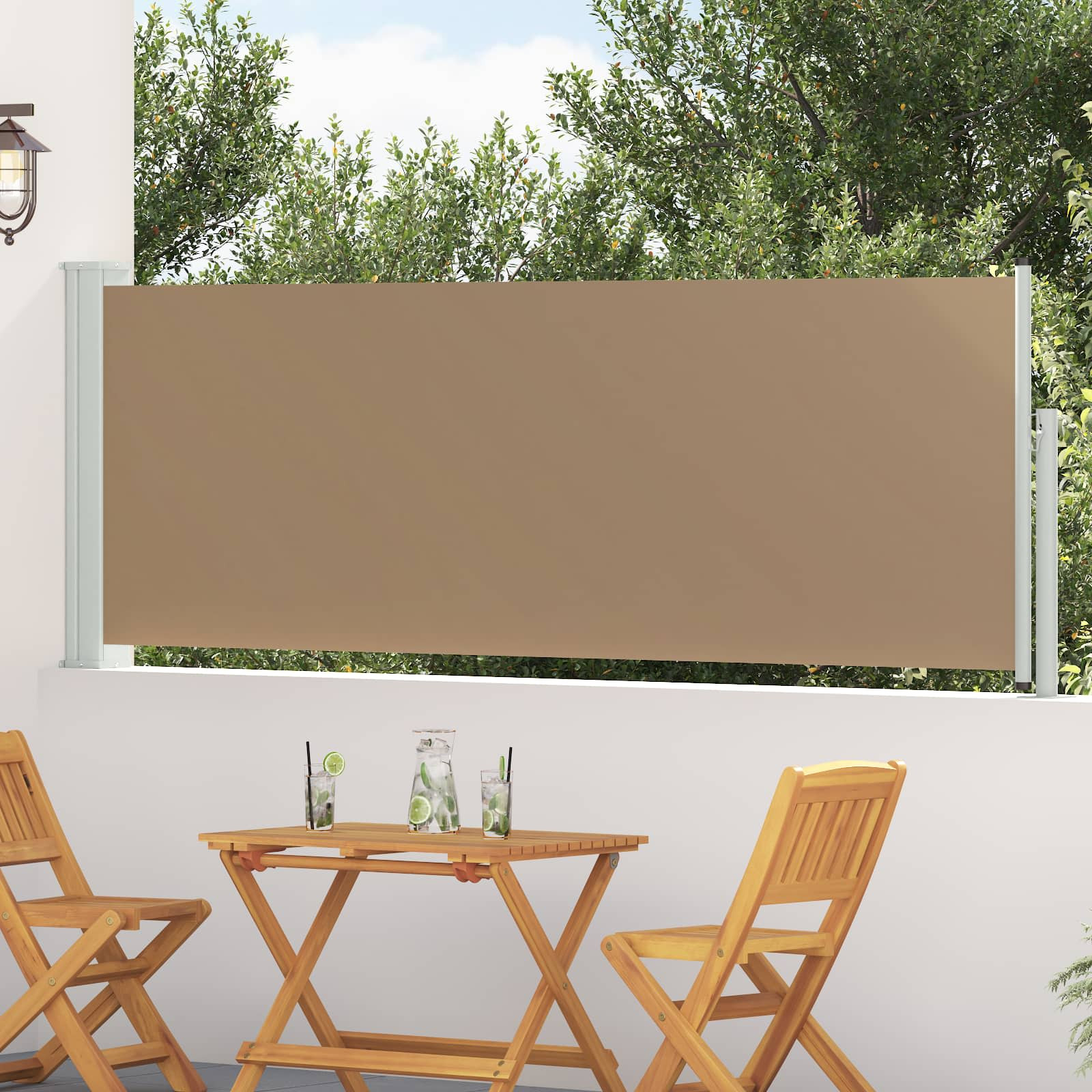 vidaXL Ausziehbare Seitenmarkise 500 x 100 cm Polyester Rechtwinklig