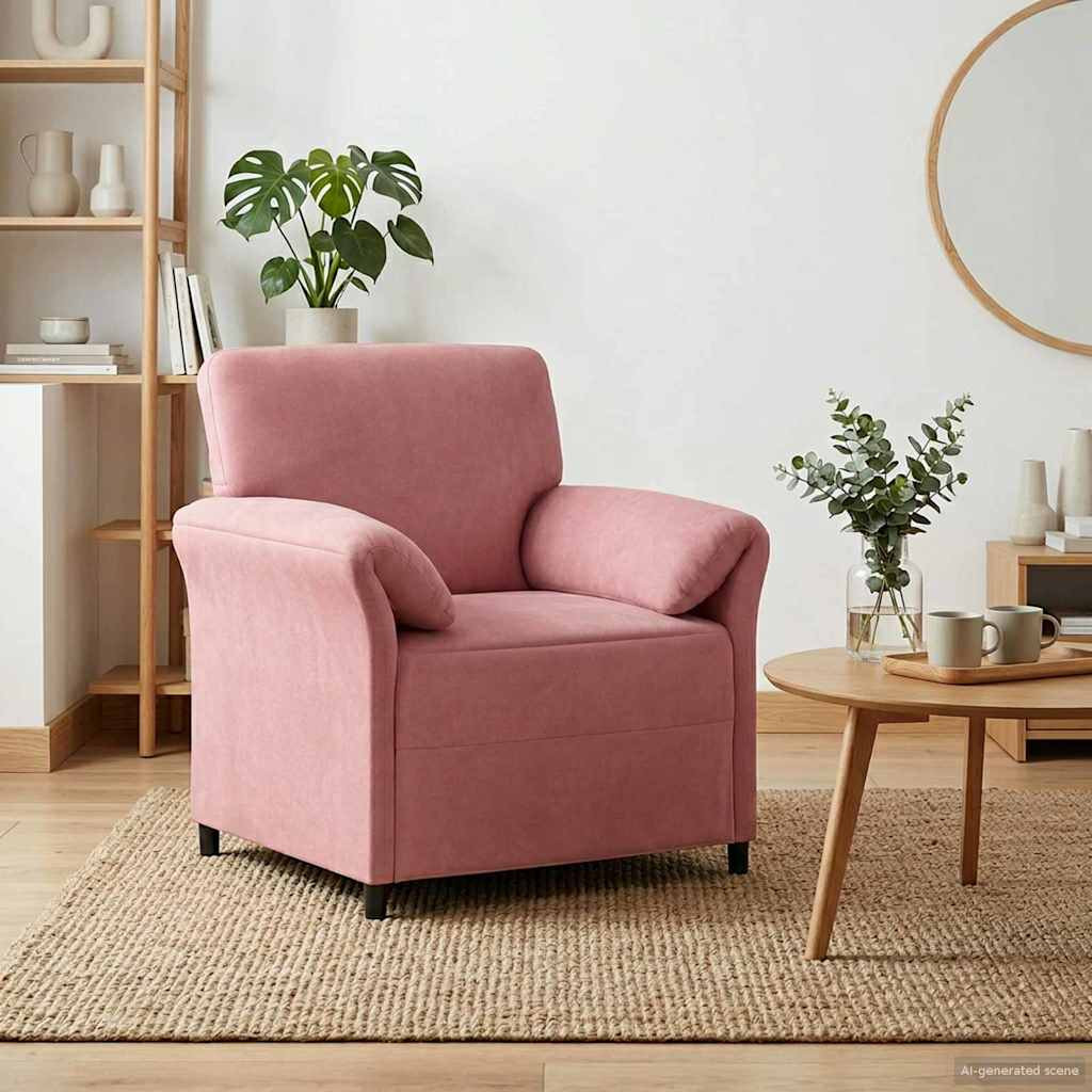 vidaXL 1-Sitzer Sofa Rosa 88 x 83 x 95 cm Samt