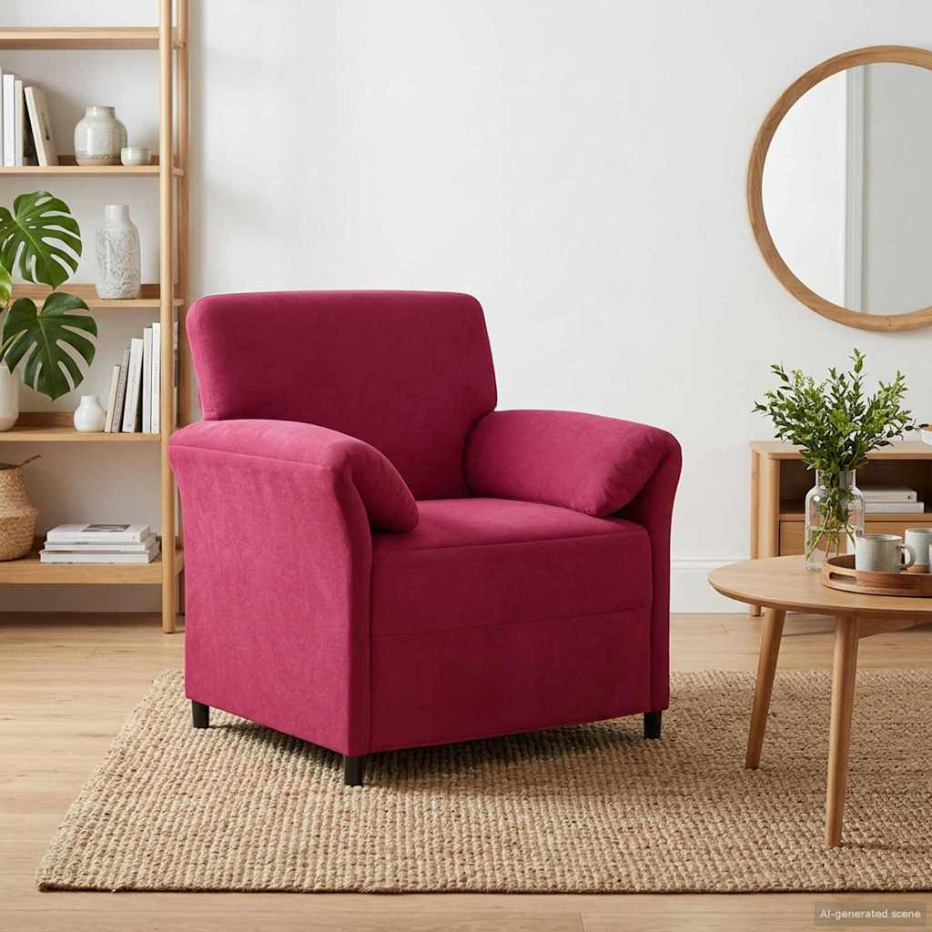 vidaXL 1-Sitzer Sofa Weinrot 88 x 83 x 95 cm Samt