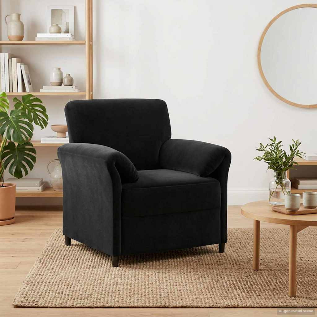 vidaXL 1-Sitzer Sofa Schwarz 88 x 83 x 95 cm Samt