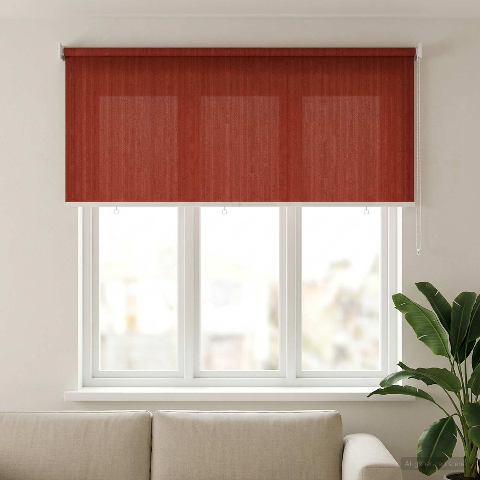 vidaXL Außenrollo 90% UV-Block Terrakotta 140 x 140 cm HDPE