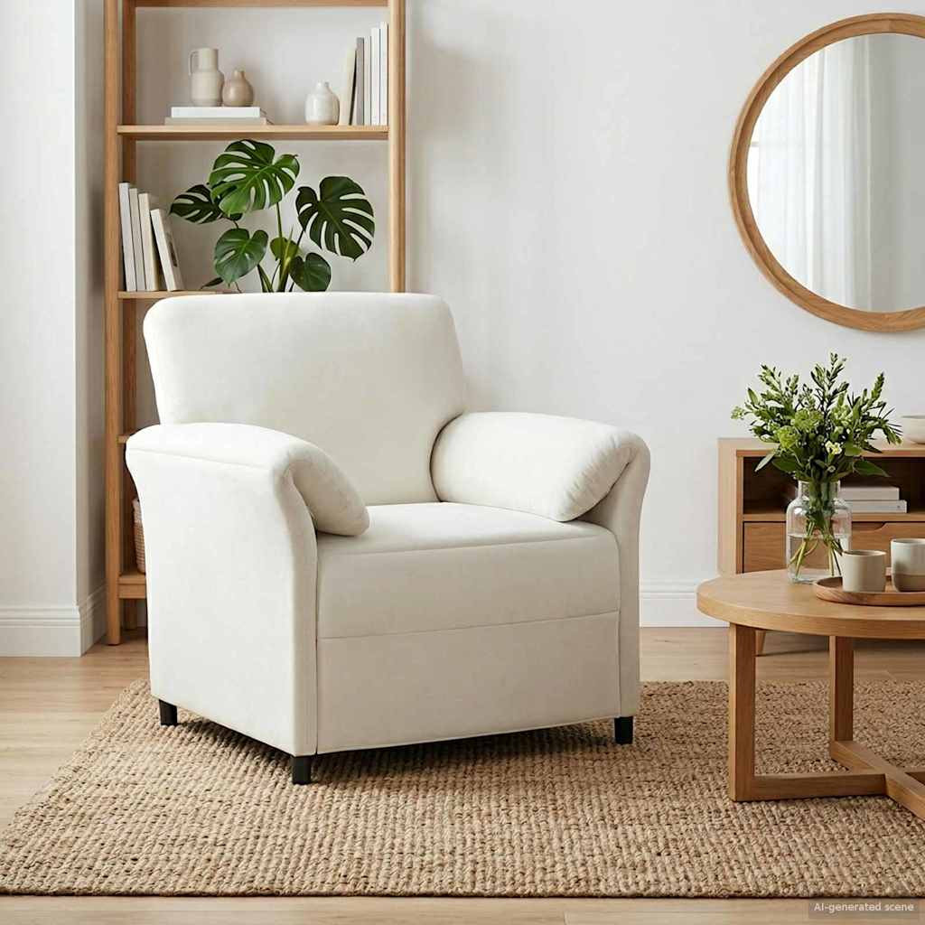 vidaXL 1-Sitzer Sofa Creme 88 x 83 x 95 cm Samt