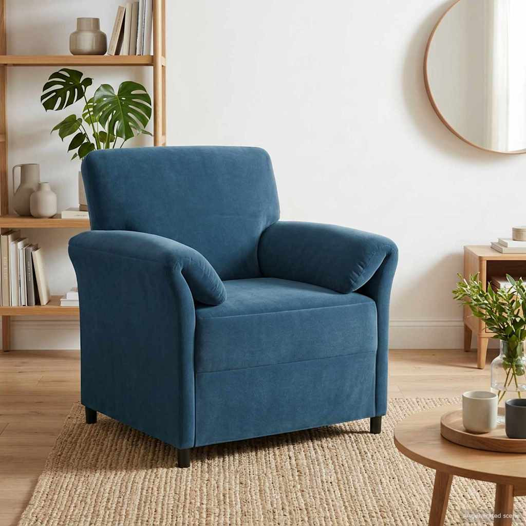 vidaXL 1-Sitzer Sofa Blau 88 x 83 x 95 cm Samt