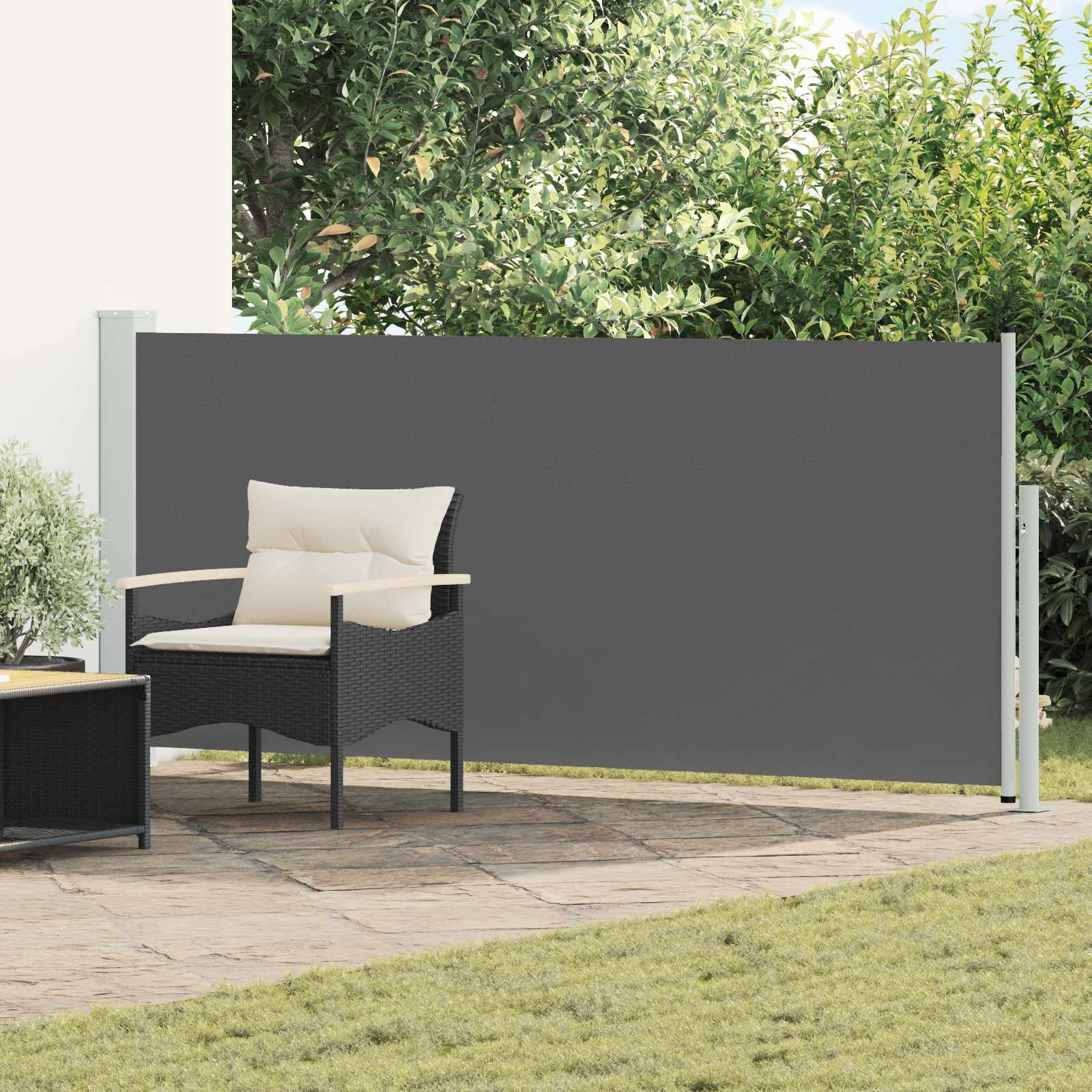 vidaXL Ausziehbare Seitenmarkise 117 x 500 cm Polyester Rechtwinklig
