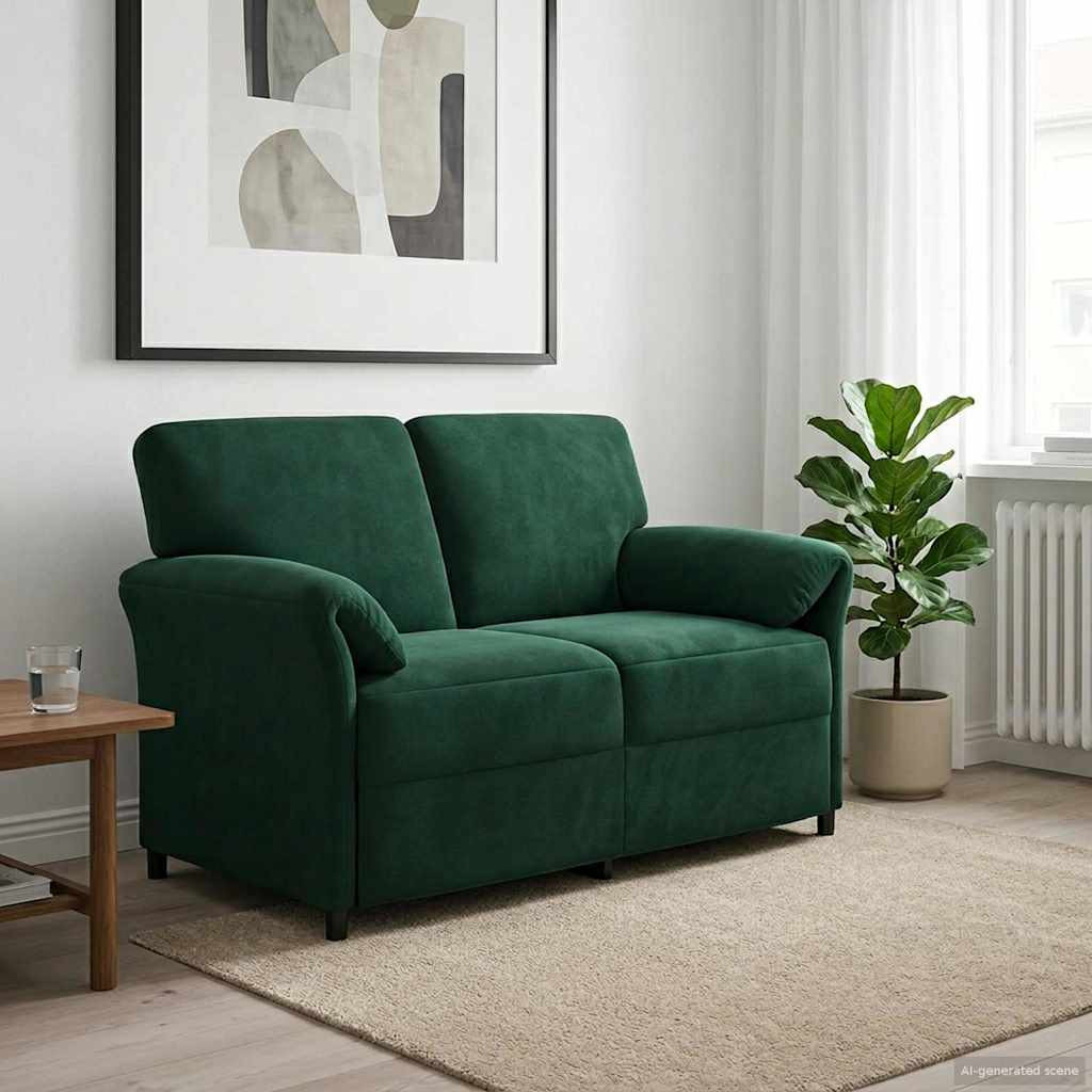 vidaXL 2-Sitzer Sofa Dunkelgrün 138 x 83 x 95 cm Samt