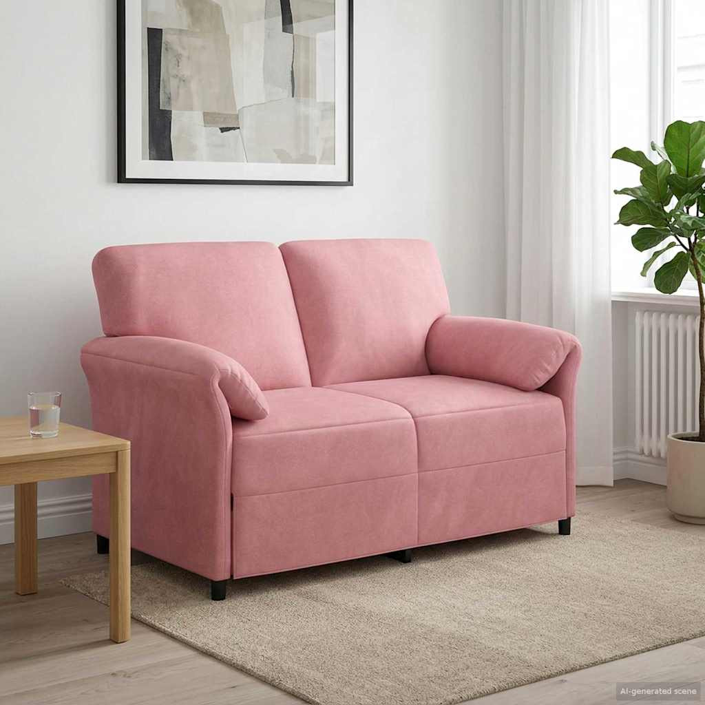 vidaXL 2-Sitzer Sofa Rosa 138 x 83 x 95 cm Samt