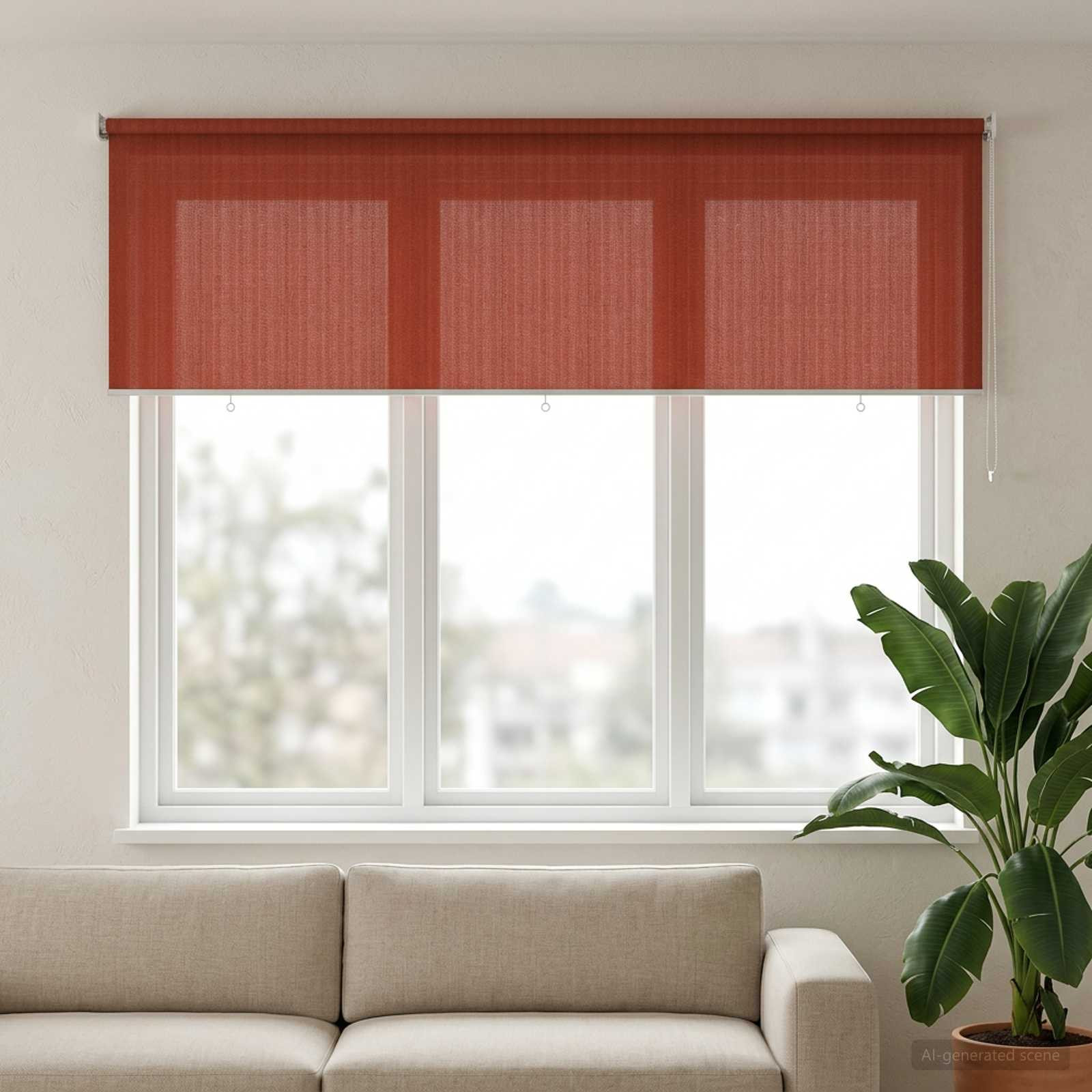 vidaXL Außenrollo 90% UV-Block Terrakotta 400 x 140 cm HDPE