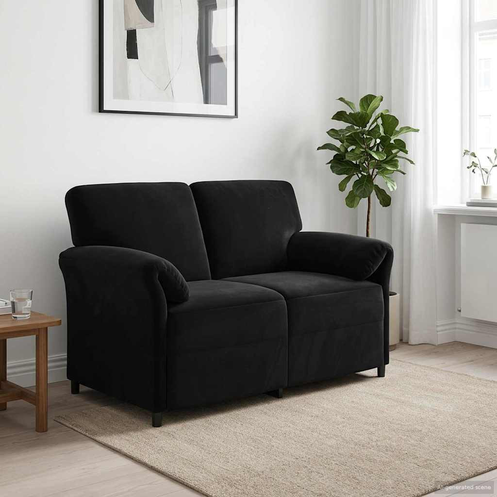 vidaXL 2-Sitzer Sofa Schwarz 138 x 83 x 95 cm Samt