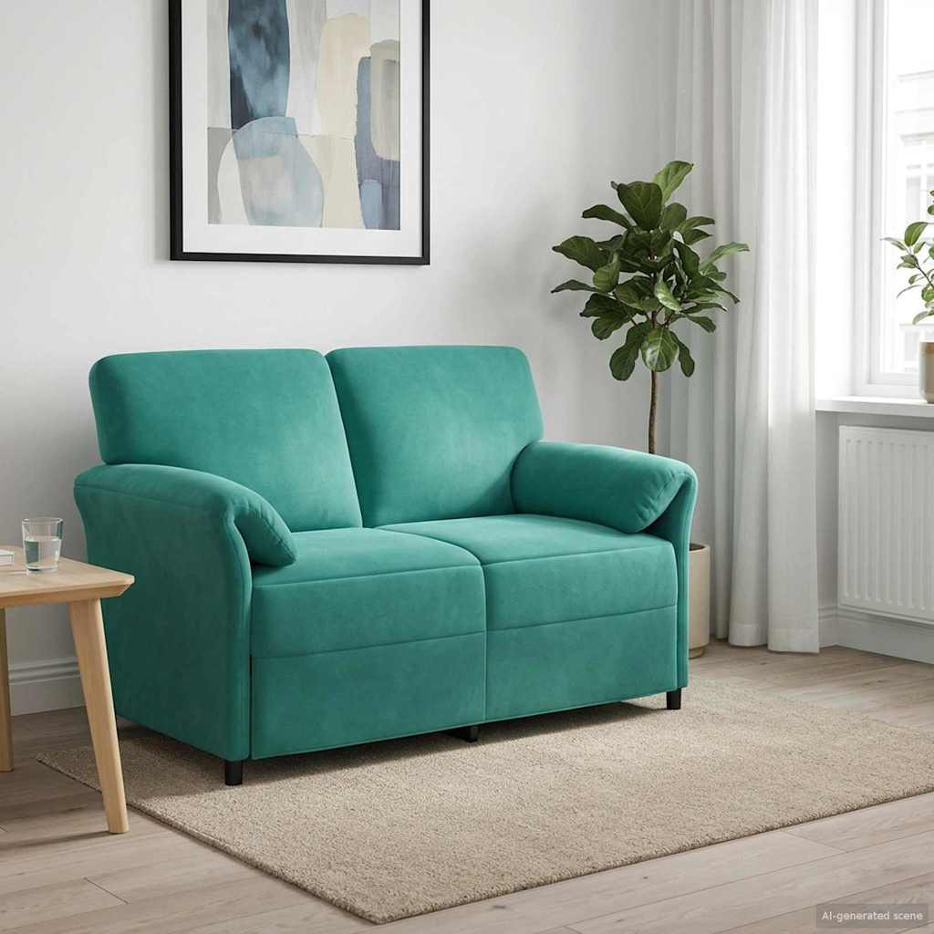 vidaXL 2-Sitzer Sofa Türkis 138 x 83 x 95 cm Samt
