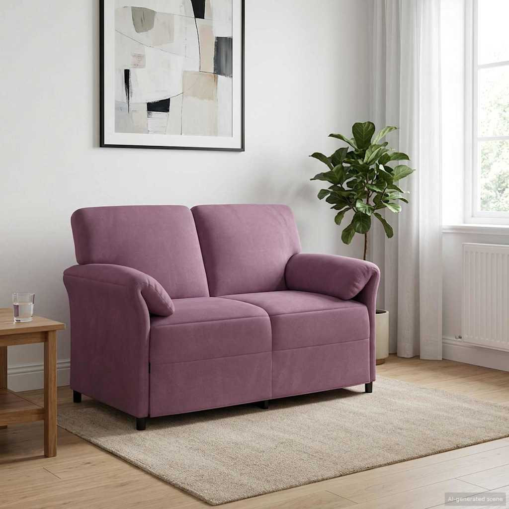 vidaXL 2-Sitzer Sofa Lila 138 x 83 x 95 cm Samt