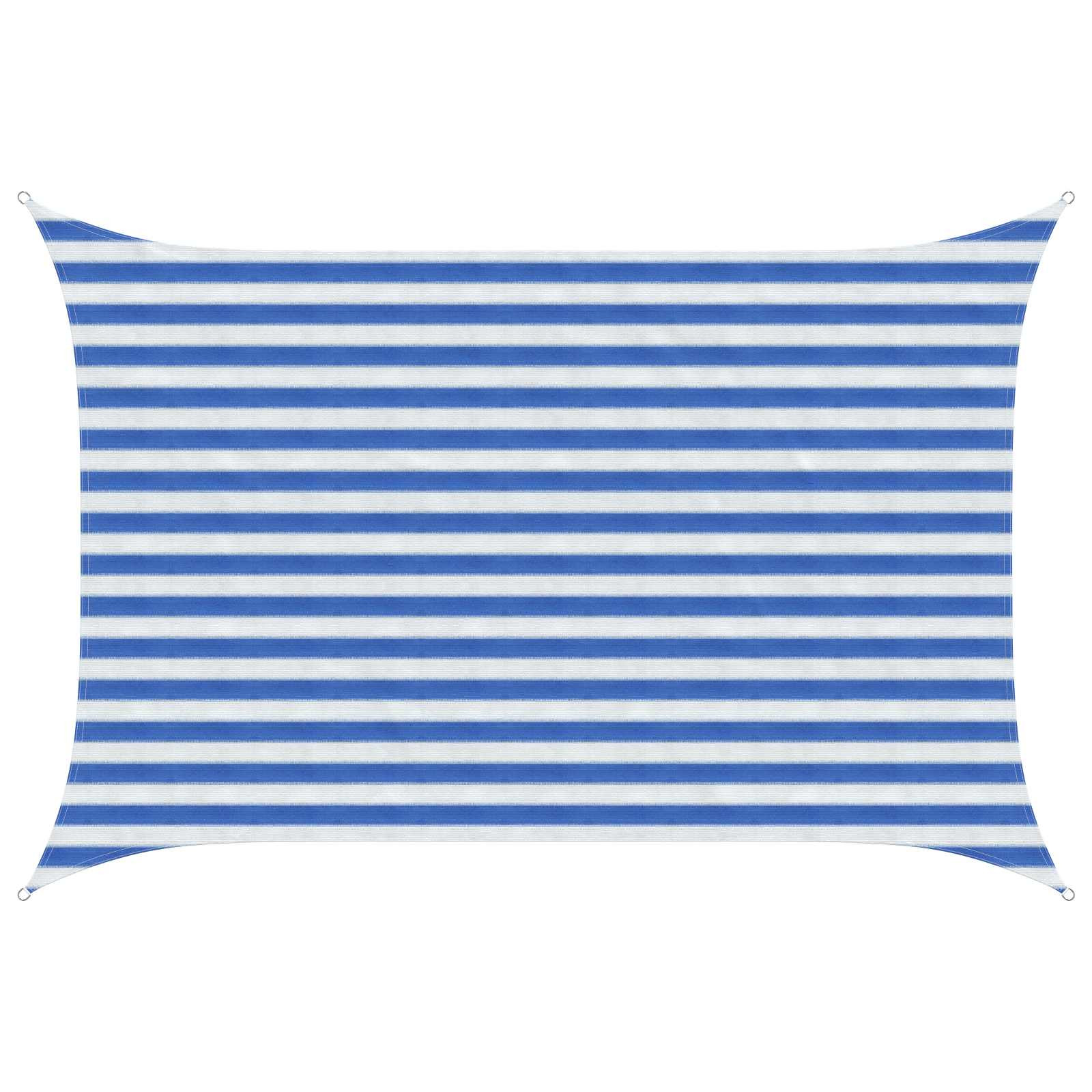 vidaXL Sonnensegel Blau und Weiß 2 x 2,5 m HDPE
