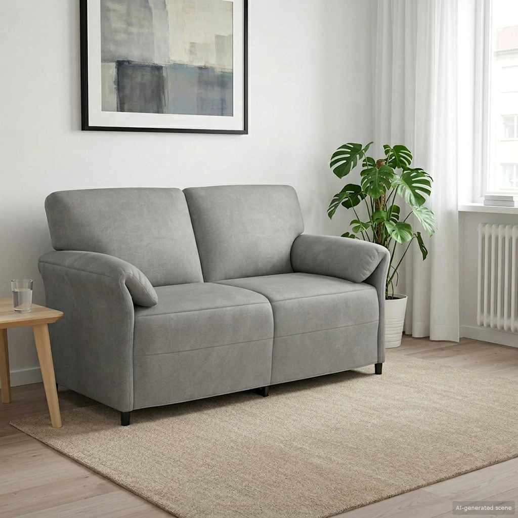vidaXL 2-Sitzer Sofa Hellgrau 158 x 83 x 95 cm Samt