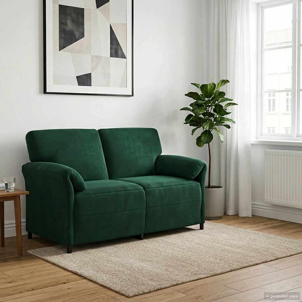 vidaXL 2-Sitzer Sofa Dunkelgrün 158 x 83 x 95 cm Samt