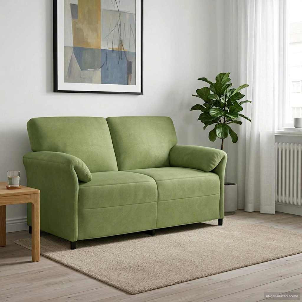 vidaXL 2-Sitzer Sofa Hellgrün 158 x 83 x 95 cm Samt
