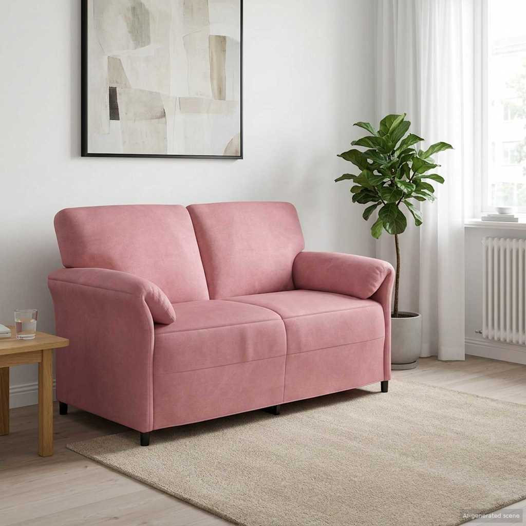 vidaXL 2-Sitzer Sofa Rosa 158 x 83 x 95 cm Samt