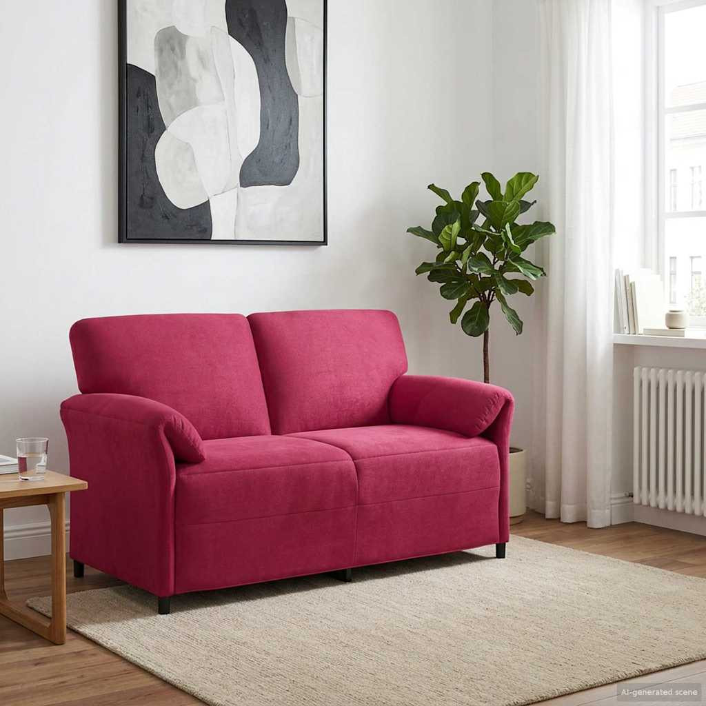 vidaXL 2-Sitzer Sofa Weinrot 158 x 83 x 95 cm Samt