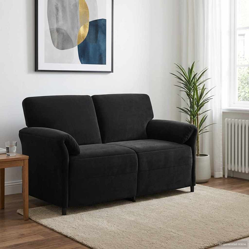 vidaXL 2-Sitzer Sofa Schwarz 158 x 83 x 95 cm Samt