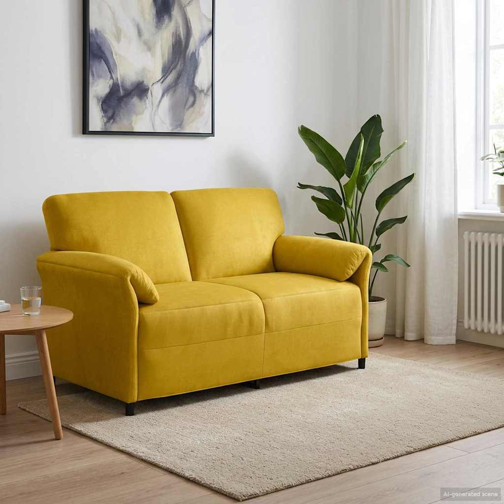 vidaXL 2-Sitzer Sofa Gelb 158 x 83 x 95 cm Samt