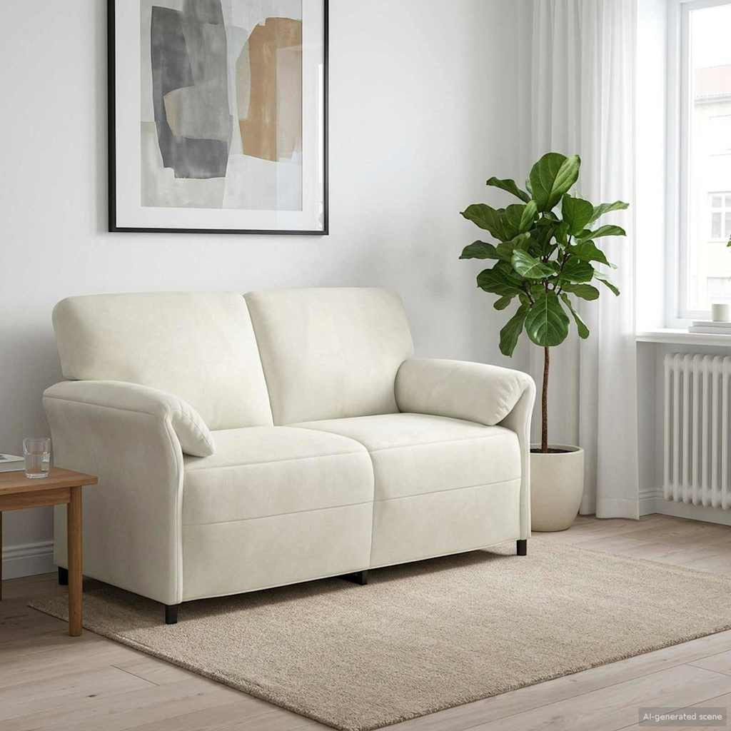 vidaXL 2-Sitzer Sofa Creme 158 x 83 x 95 cm Samt