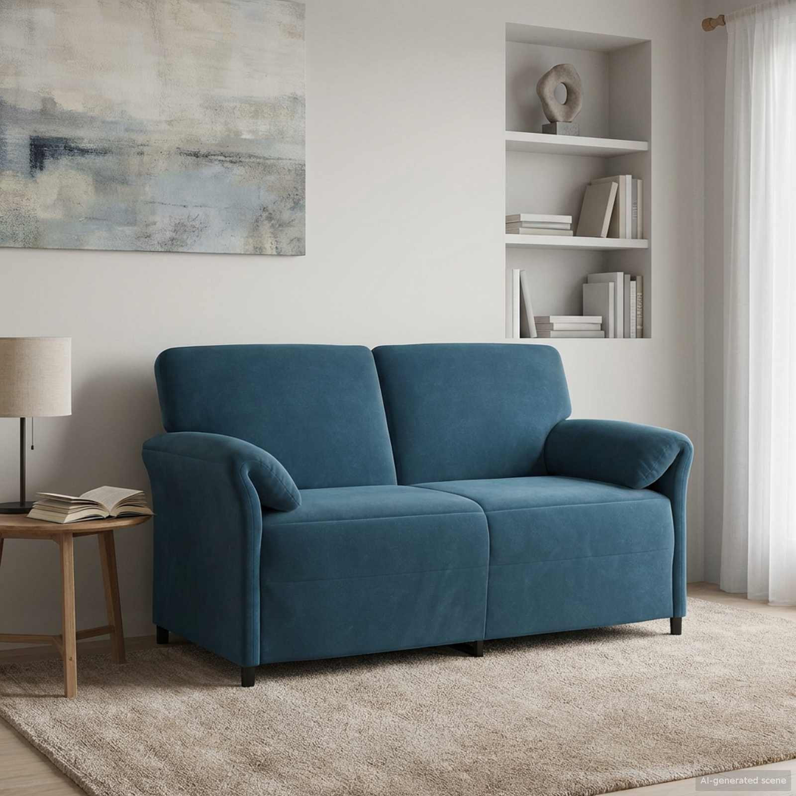 vidaXL 2-Sitzer Sofa Blau 158 x 83 x 95 cm Samt