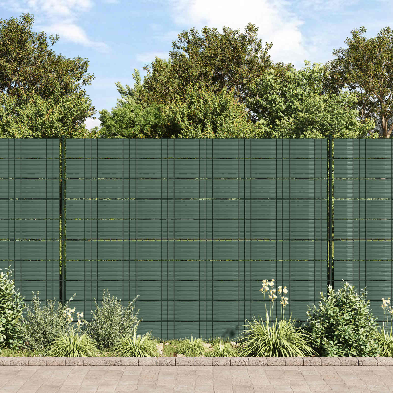 vidaXL Zaun Sichtschutzband Grün