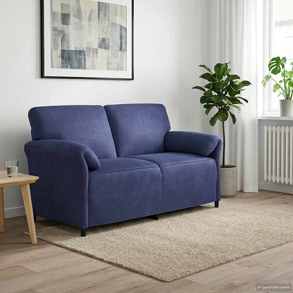 vidaXL 2-Sitzer Sofa Polizeiblau 158 x 83 x 95 cm Samt