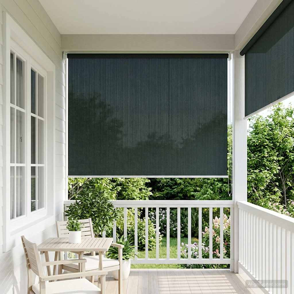 vidaXL Außenrollo 90% UV-Block Dunkelgrün 140 x 140 cm HDPE