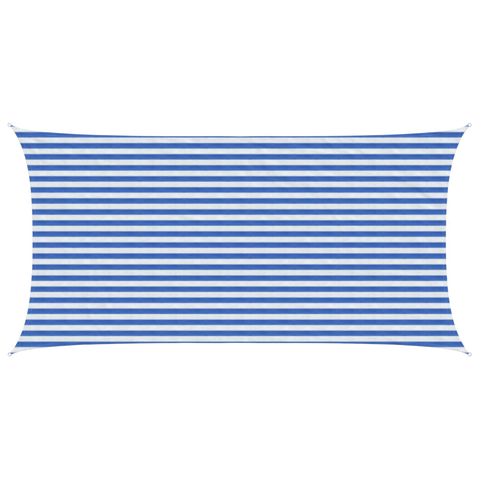 vidaXL Sonnensegel Blau und Weiß 2,5 x 6 m HDPE