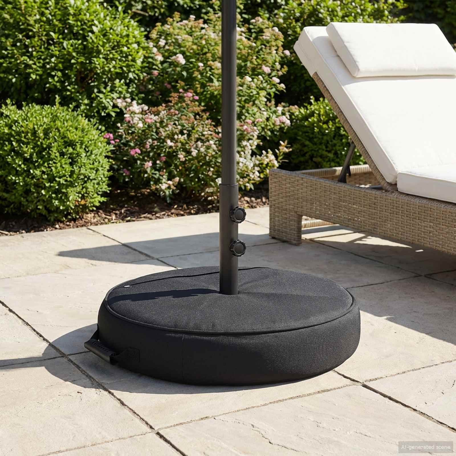 vidaXL Terrassenständer für Sonnenschirme 60 x 60 cm Stahl Schwarz