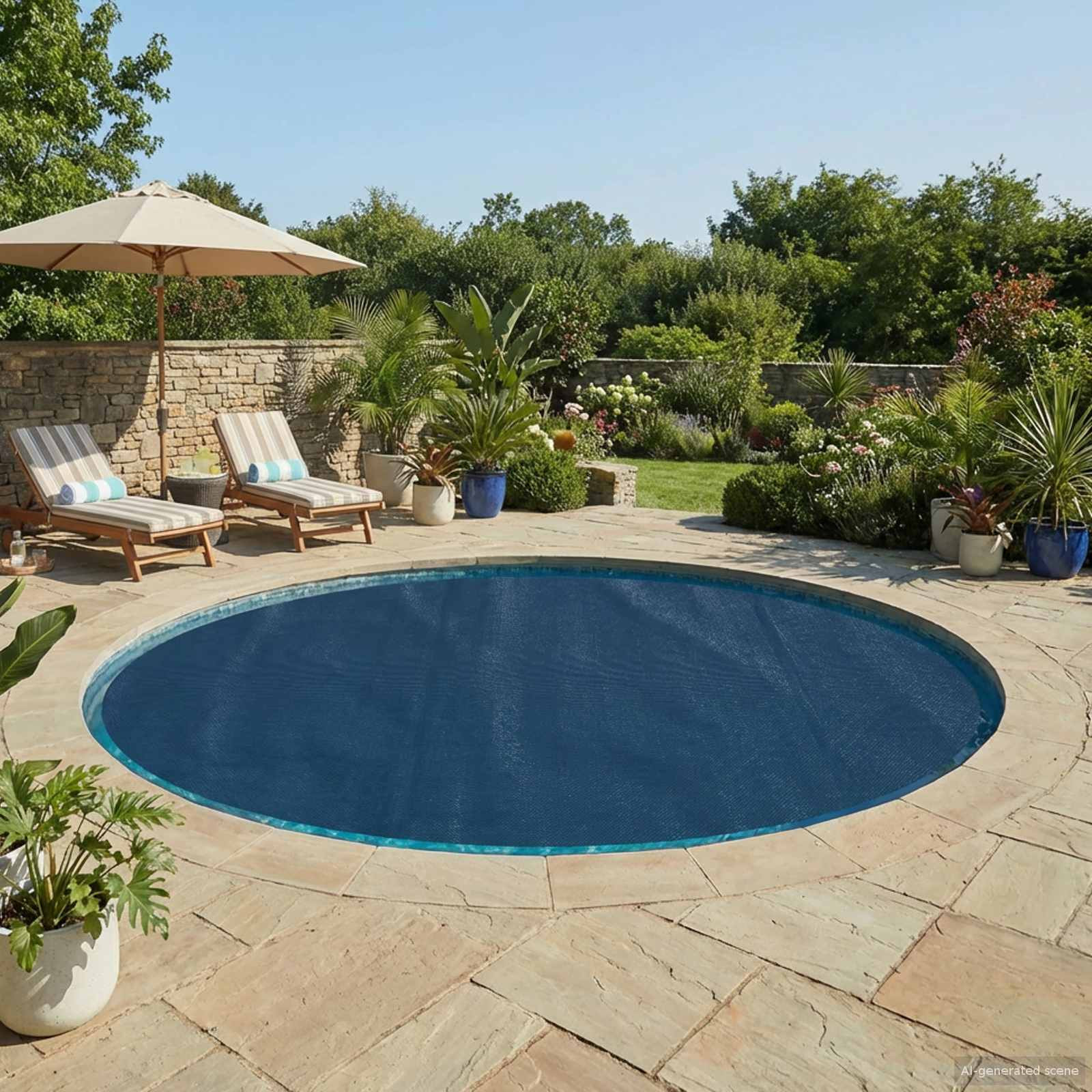 vidaXL Solar Poolabdeckung Hochwertig Ø 549 cm 200 μm Rund PE