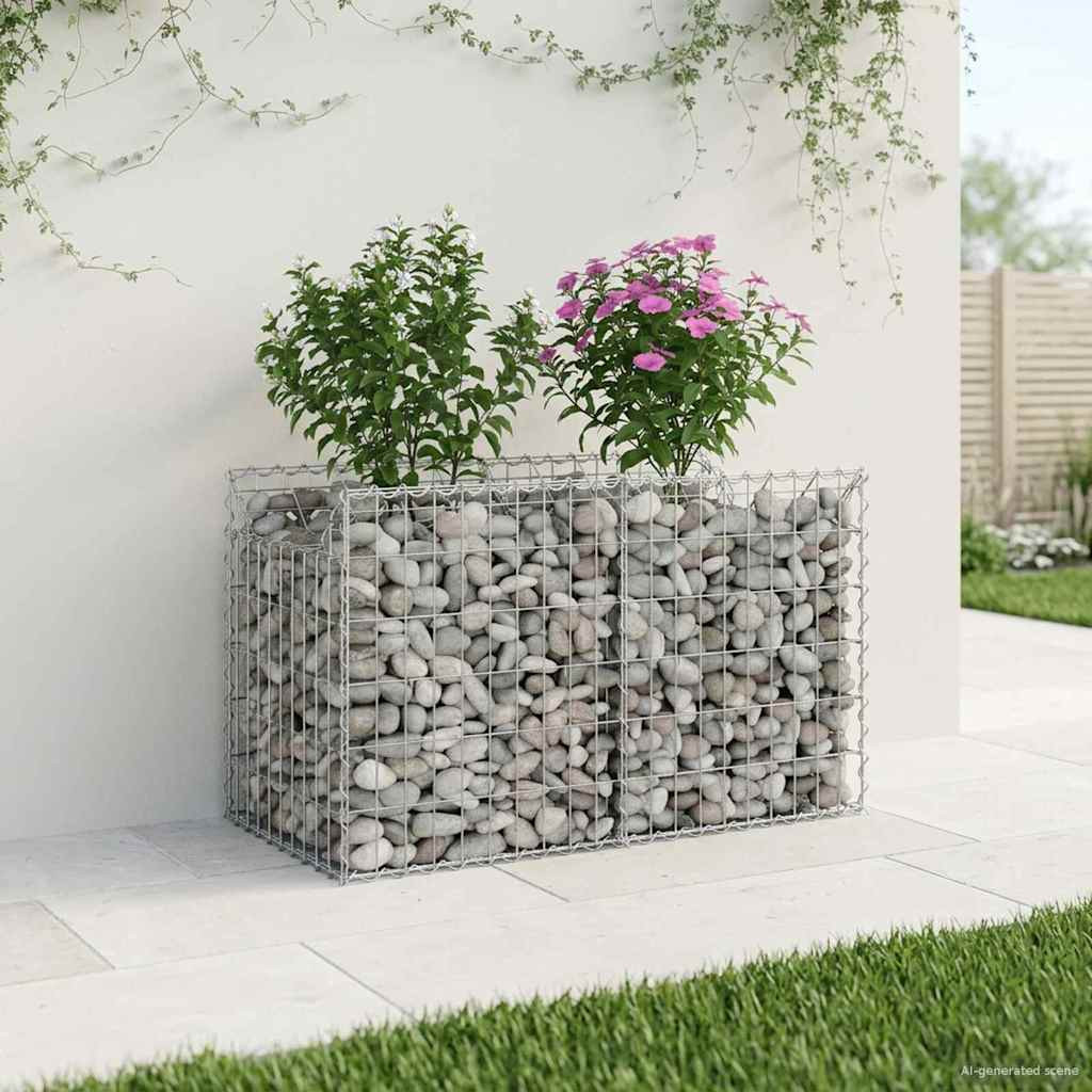 vidaXL Gabionen-Hochbeet Silber