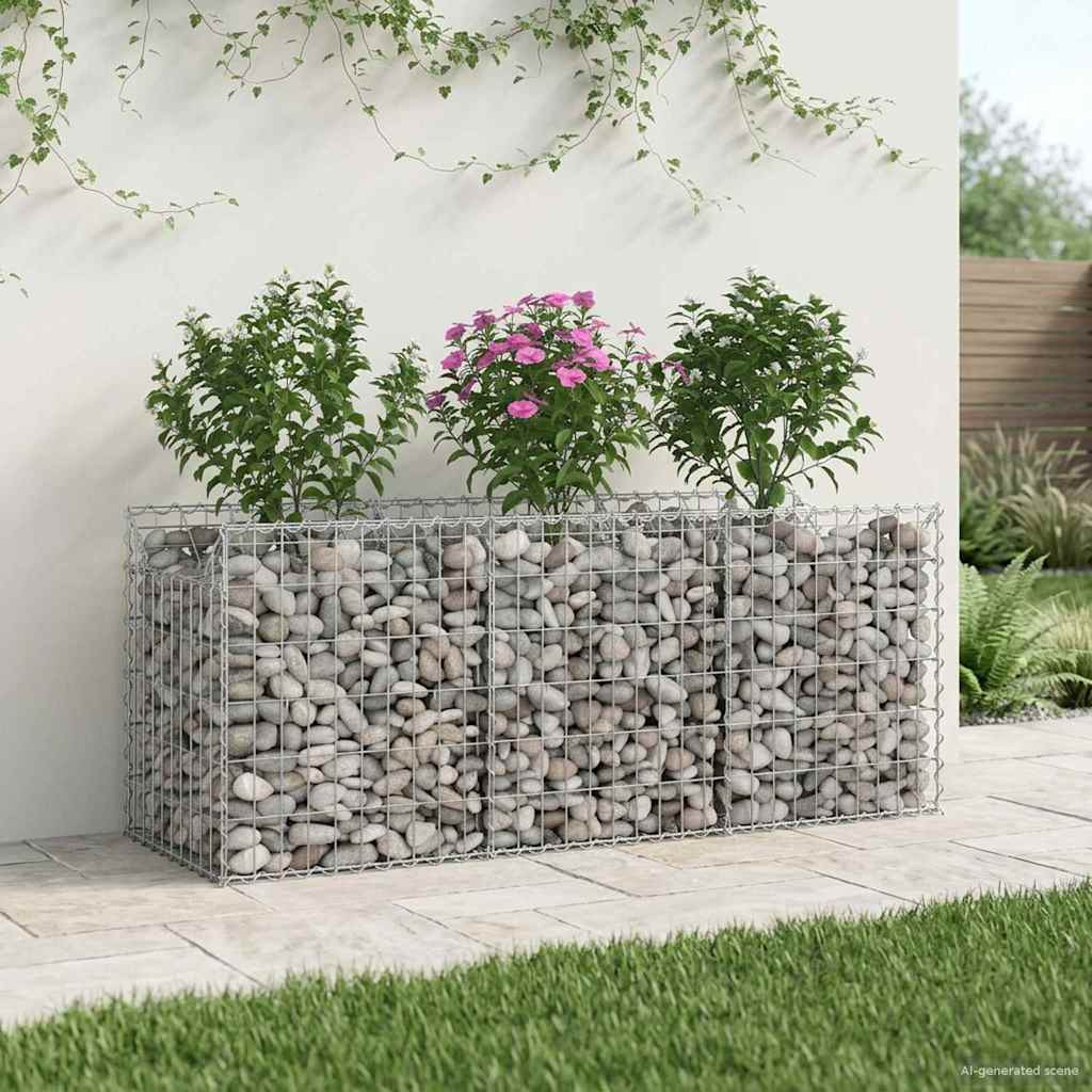 vidaXL Gabionen-Hochbeet Silber
