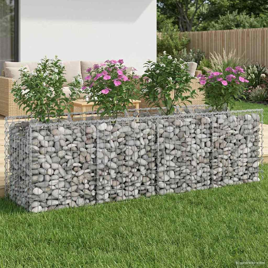 vidaXL Gabionen-Hochbeet Silber