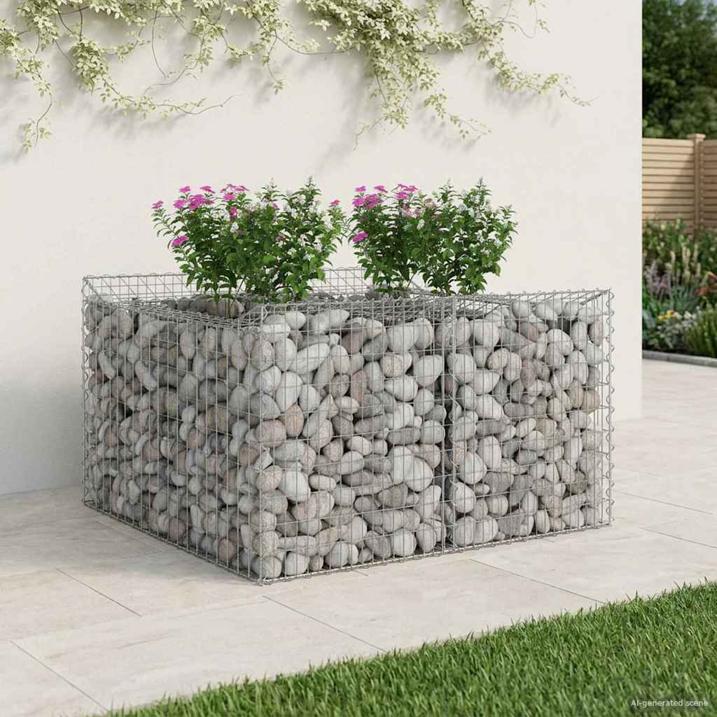 vidaXL Gabionen-Hochbeet Silber