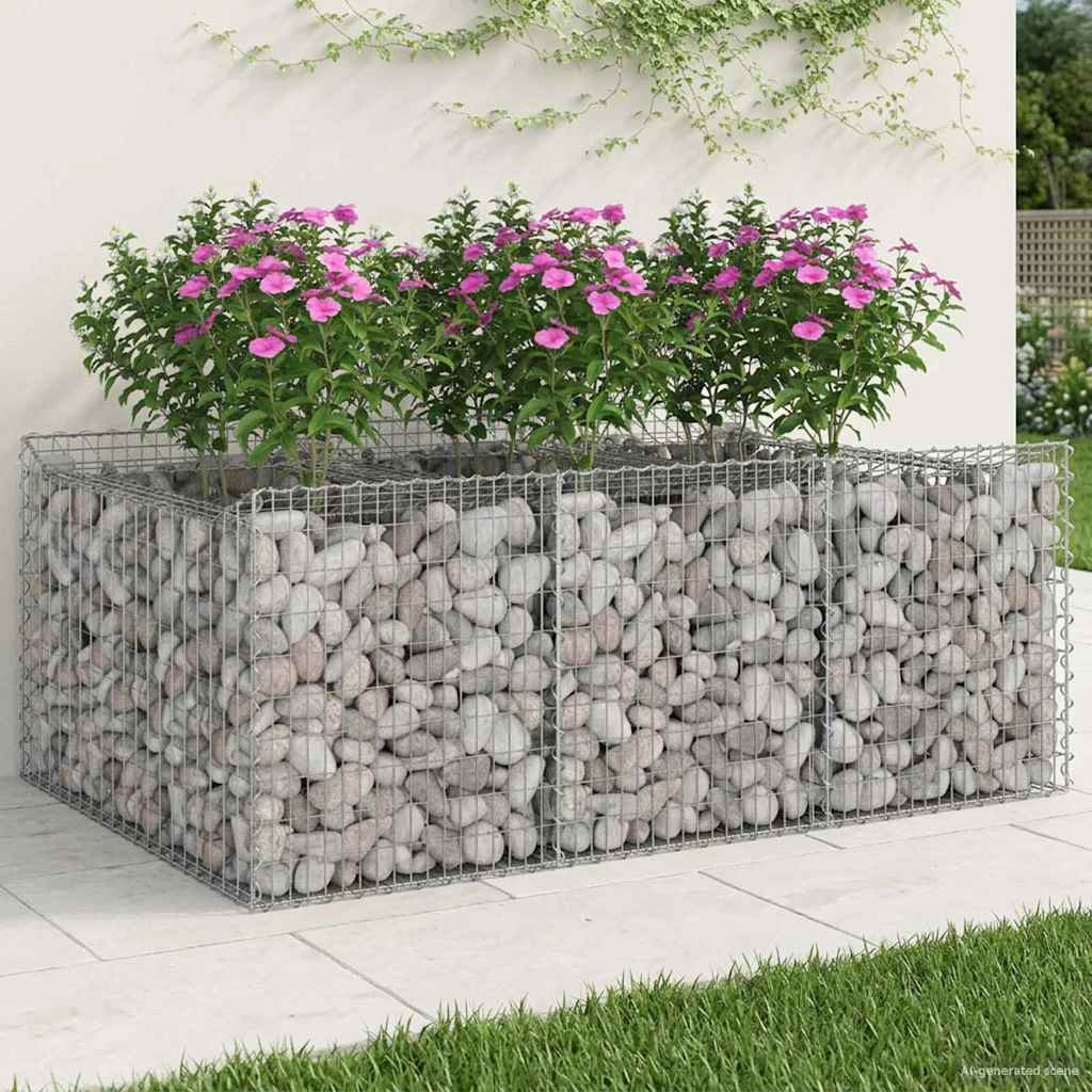 vidaXL Gabionen-Hochbeet Silber