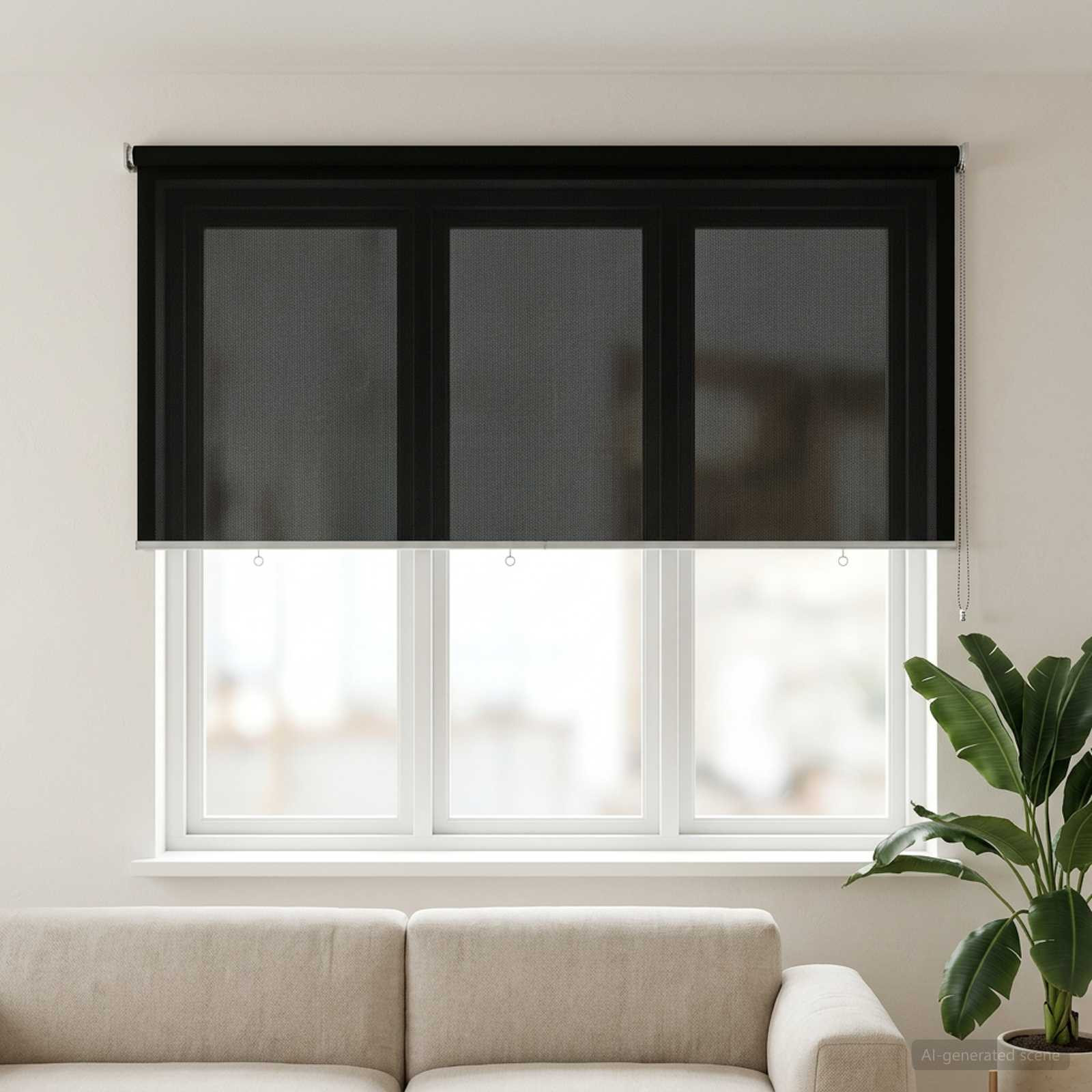 vidaXL Außenrollo 90% UV-Block Schwarz 200 x 140 cm HDPE