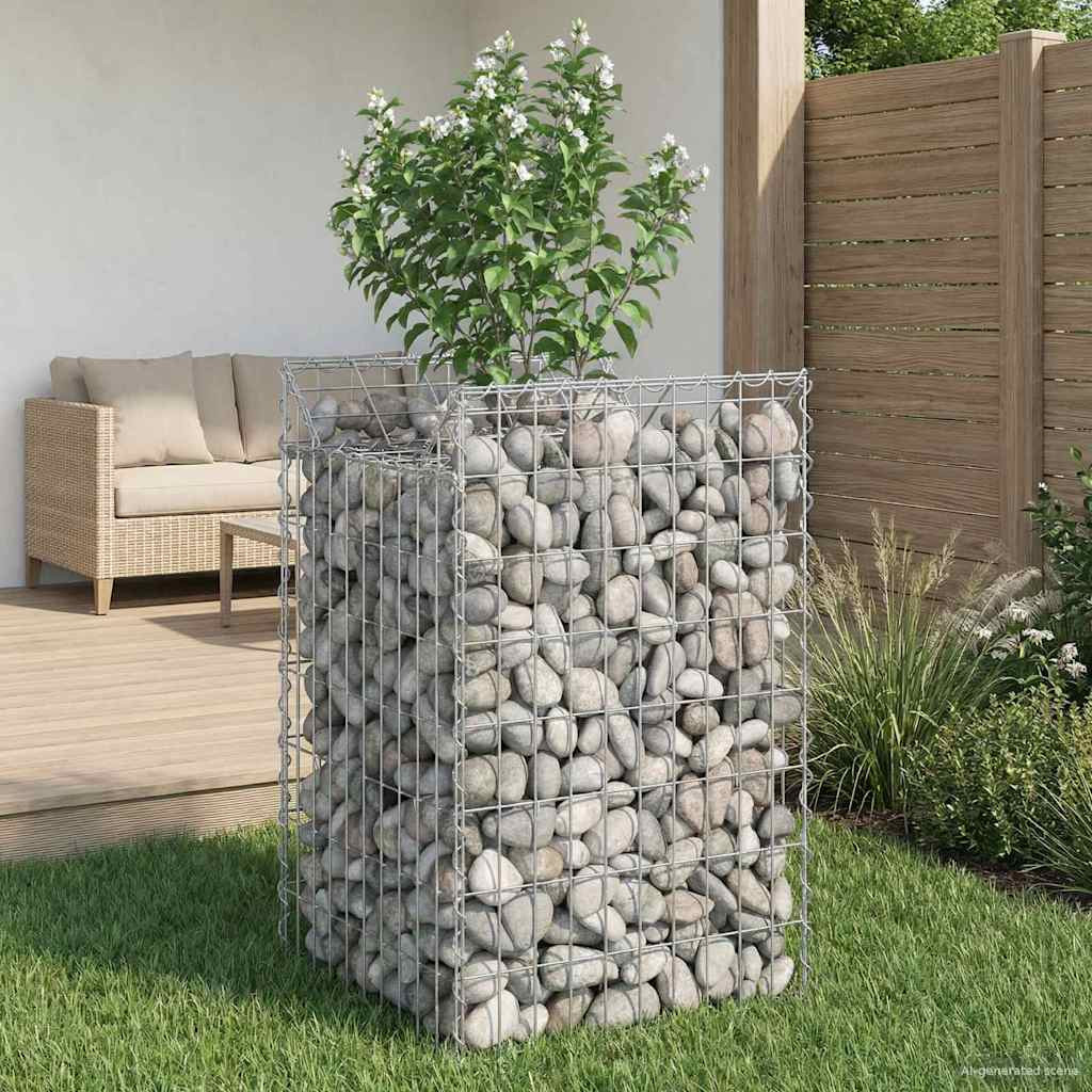 vidaXL Gabionen-Hochbeet Silber