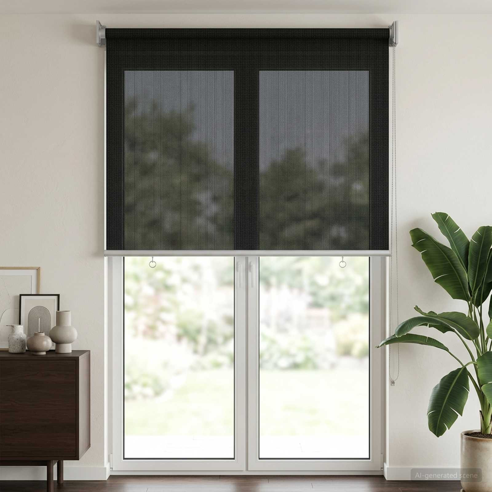 vidaXL Außenrollo 90% UV-Block Schwarz 80 x 230 cm HDPE