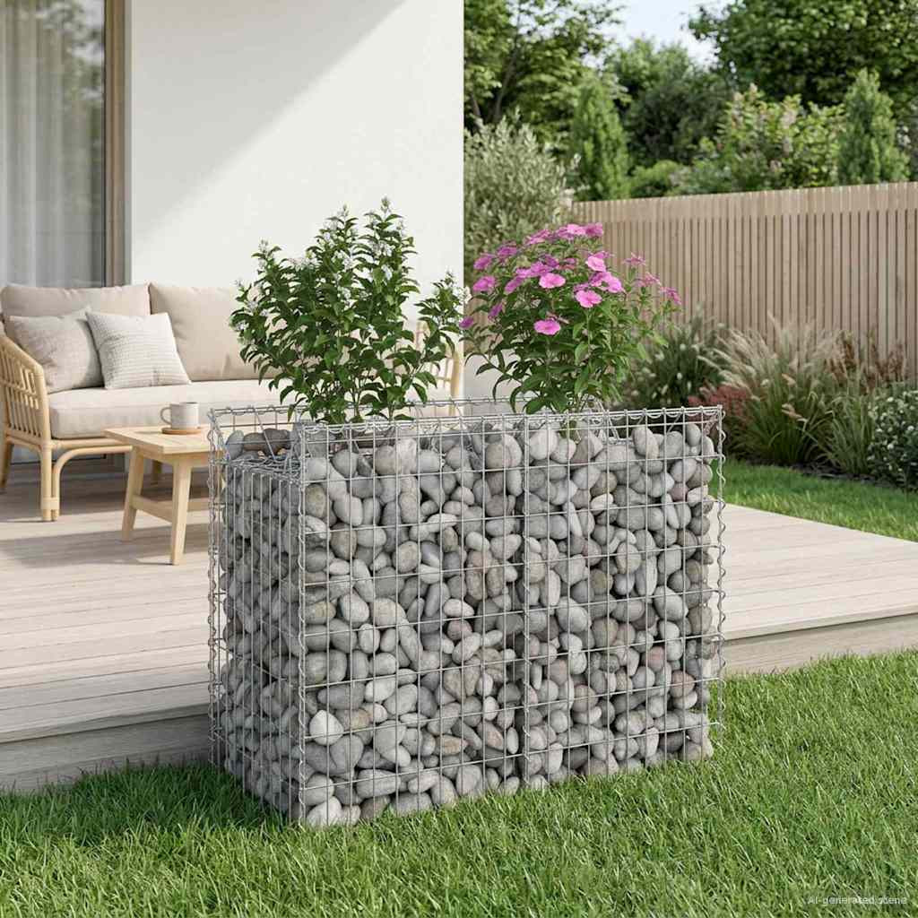 vidaXL Gabionen-Hochbeet Silber