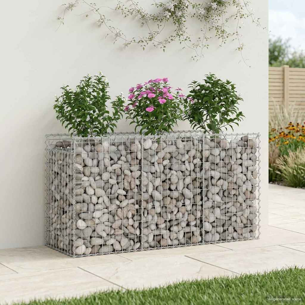 vidaXL Gabionen-Hochbeet Silber